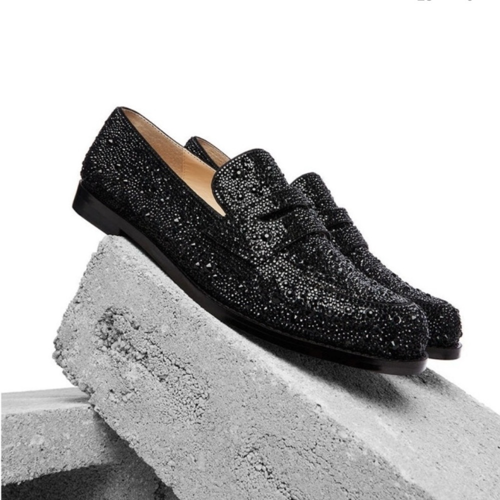 NWOT Betsey Johnson Aron black crystal loafer size 10